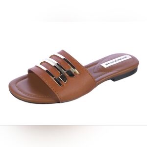 Victoria Beckham B Buckle Leather Slides US 6